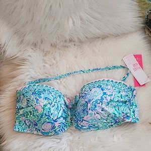 Lilly pulitzer Agnes bandeau bikini top size 16